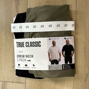 True Classic Men's 2-Pack Crew Neck Tee Shirts Green/Black Size Small